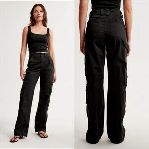 Abercrombie & Fitch Black Relaxed Cargo Pants